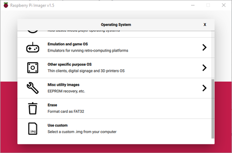 Run Raspberry Pi Imager and Format the SD Card