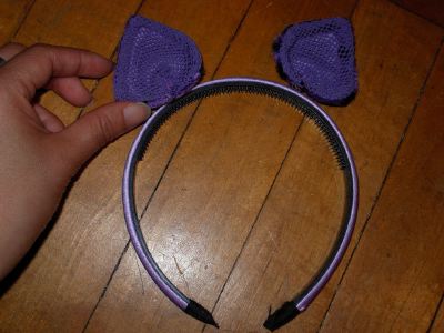 Gluing the Cat Ears
