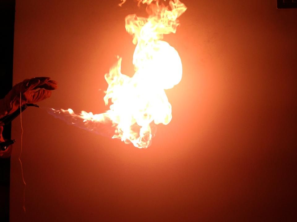 Easy But Destructive Wrist Mounted Flamethrower