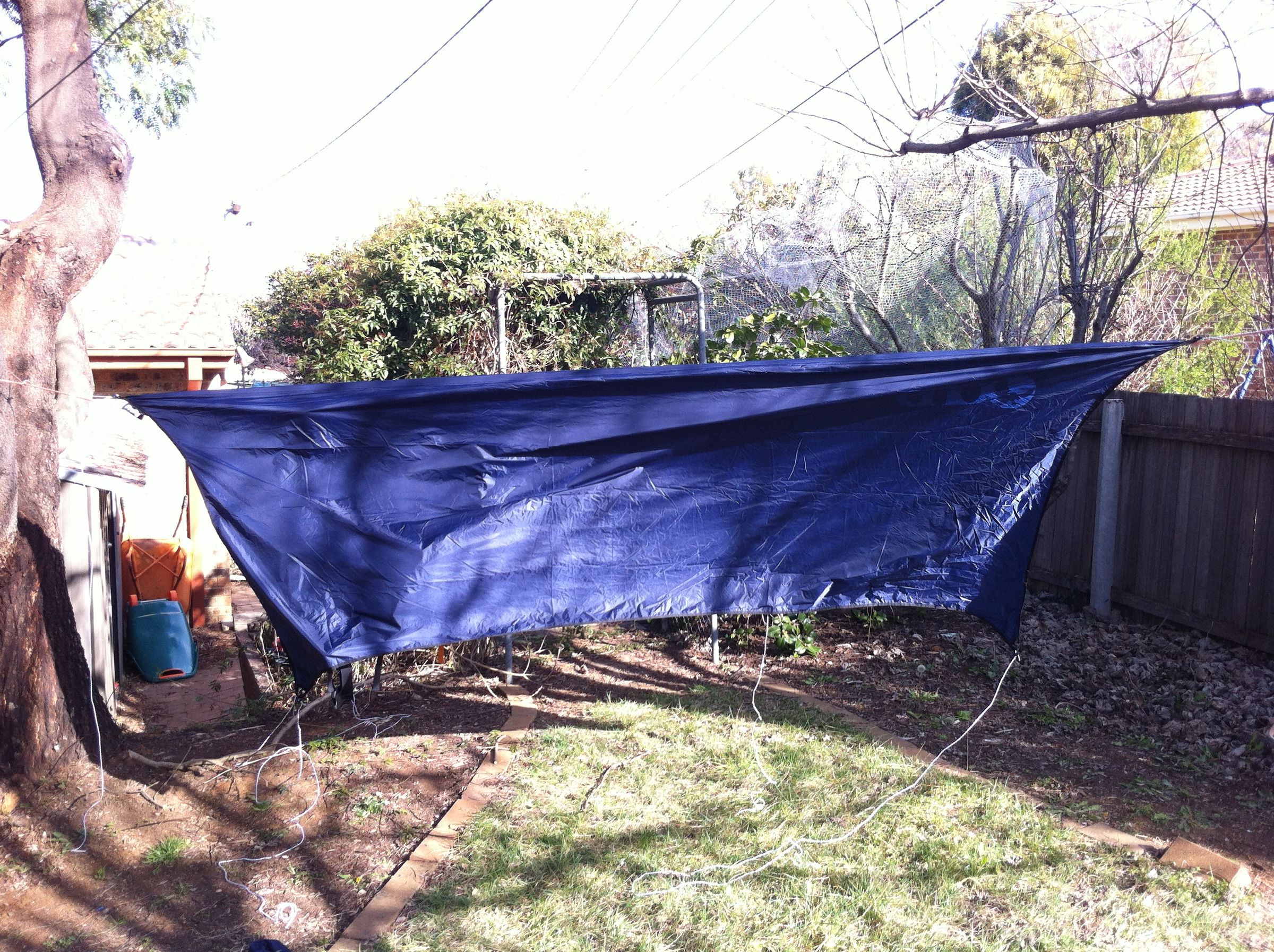 Easily Adjustable Hammock Tarp and Gear Ridgeline