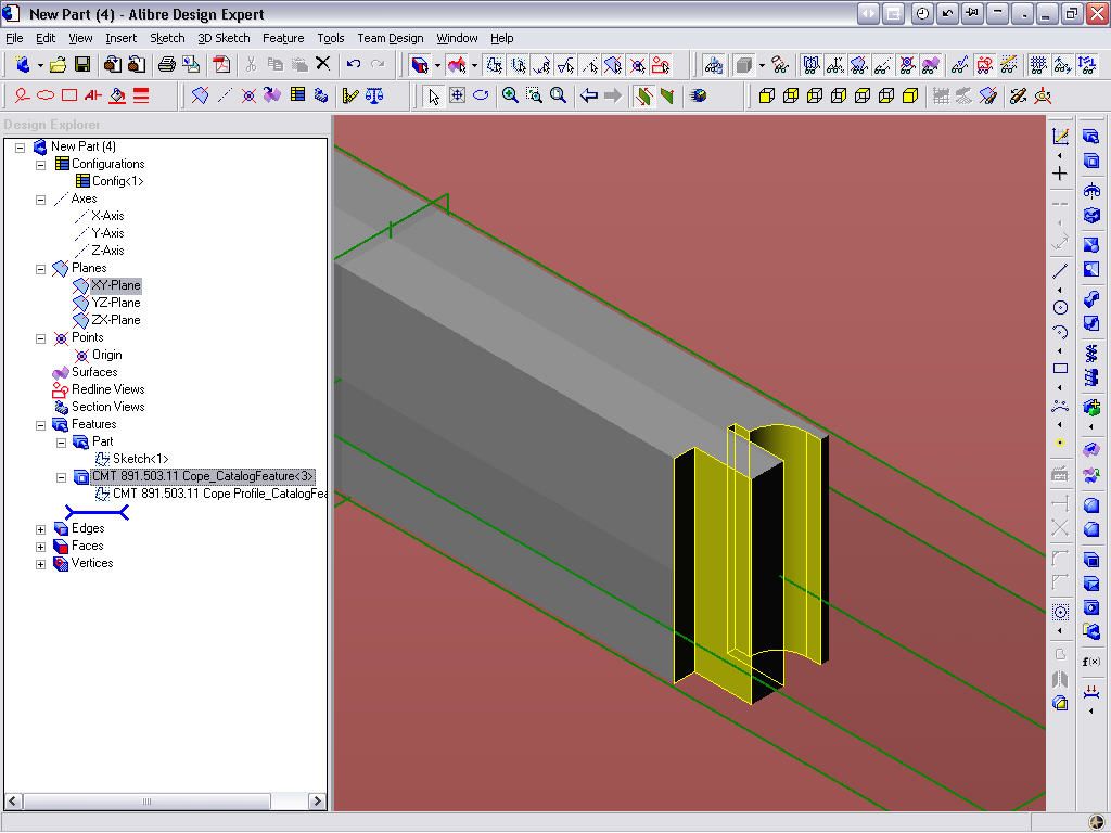Extrude Cut Catalog Feature