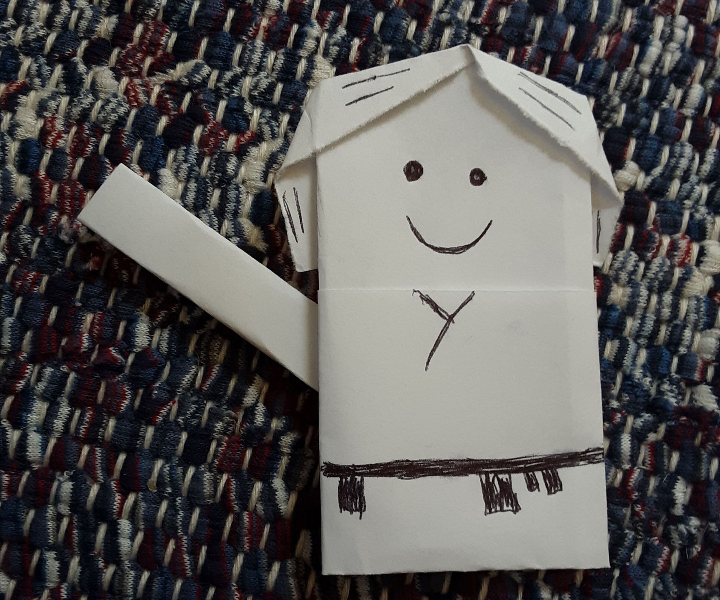 Paper Origami Luke Skywalker With Lightsaber