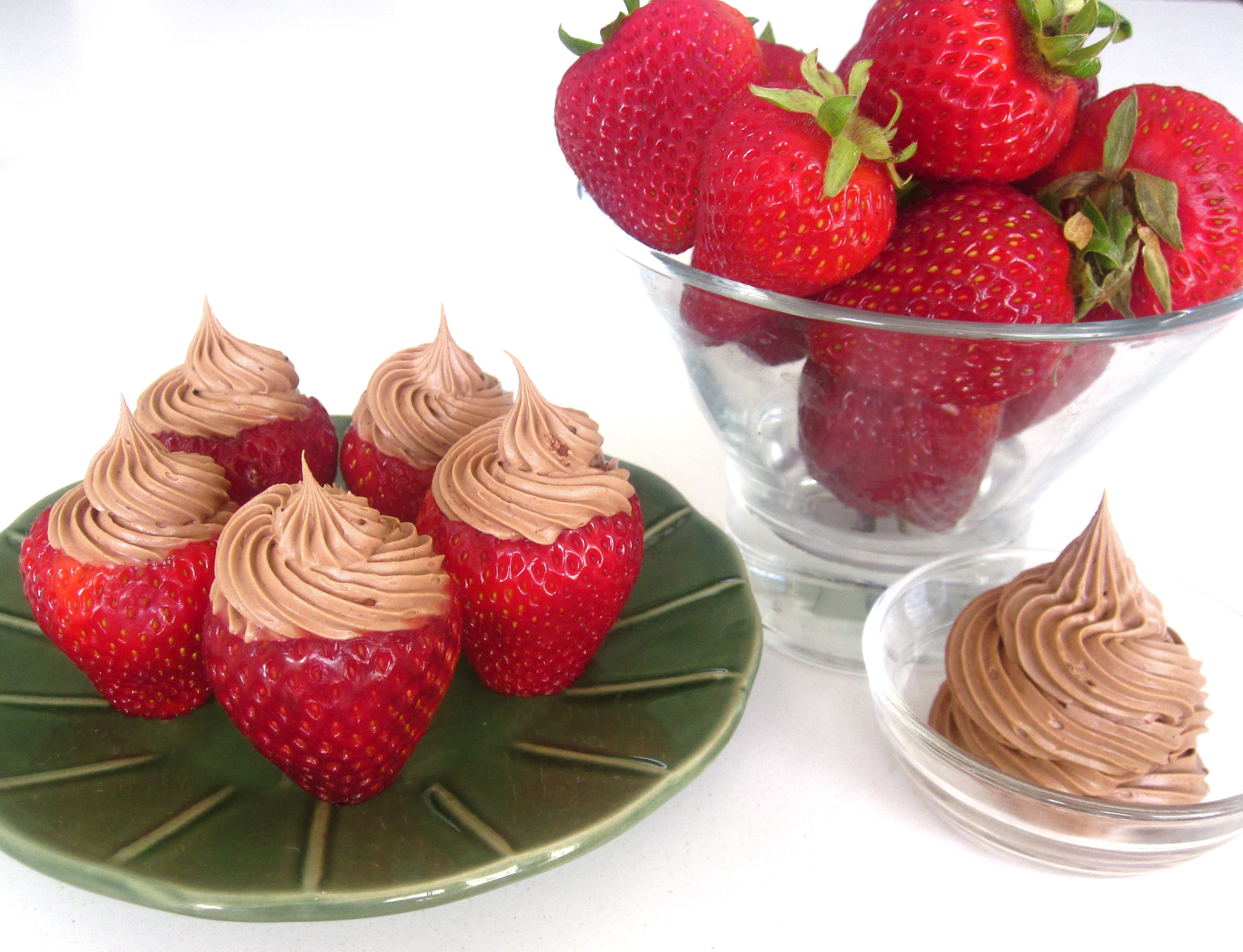 Mocha Whipped Cream Stuffed Strawberries