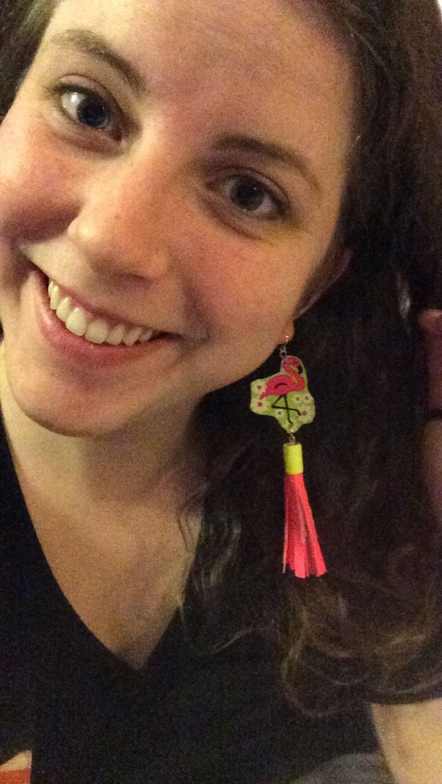 Duct Tape Flamingo Jewelry Set