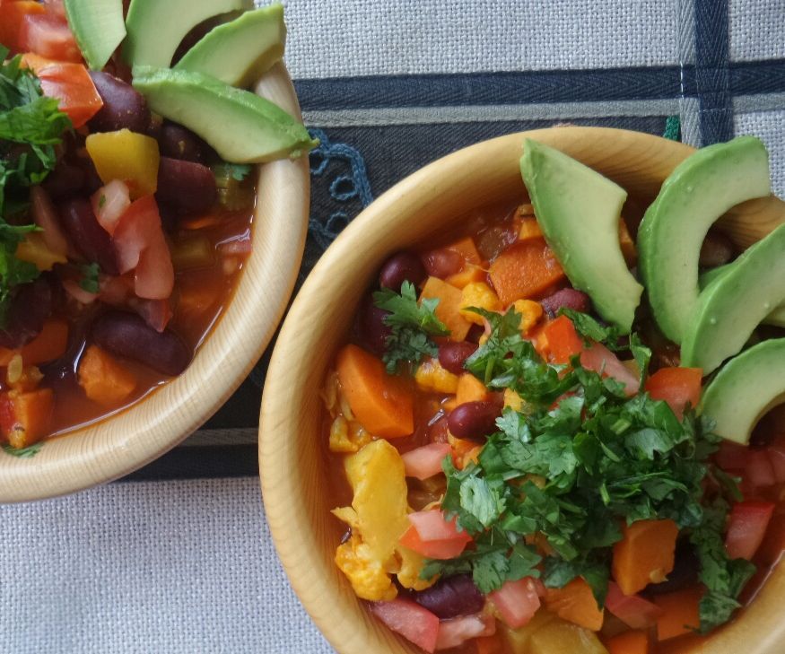 Cauliflower and Yam Chili (Vegan)