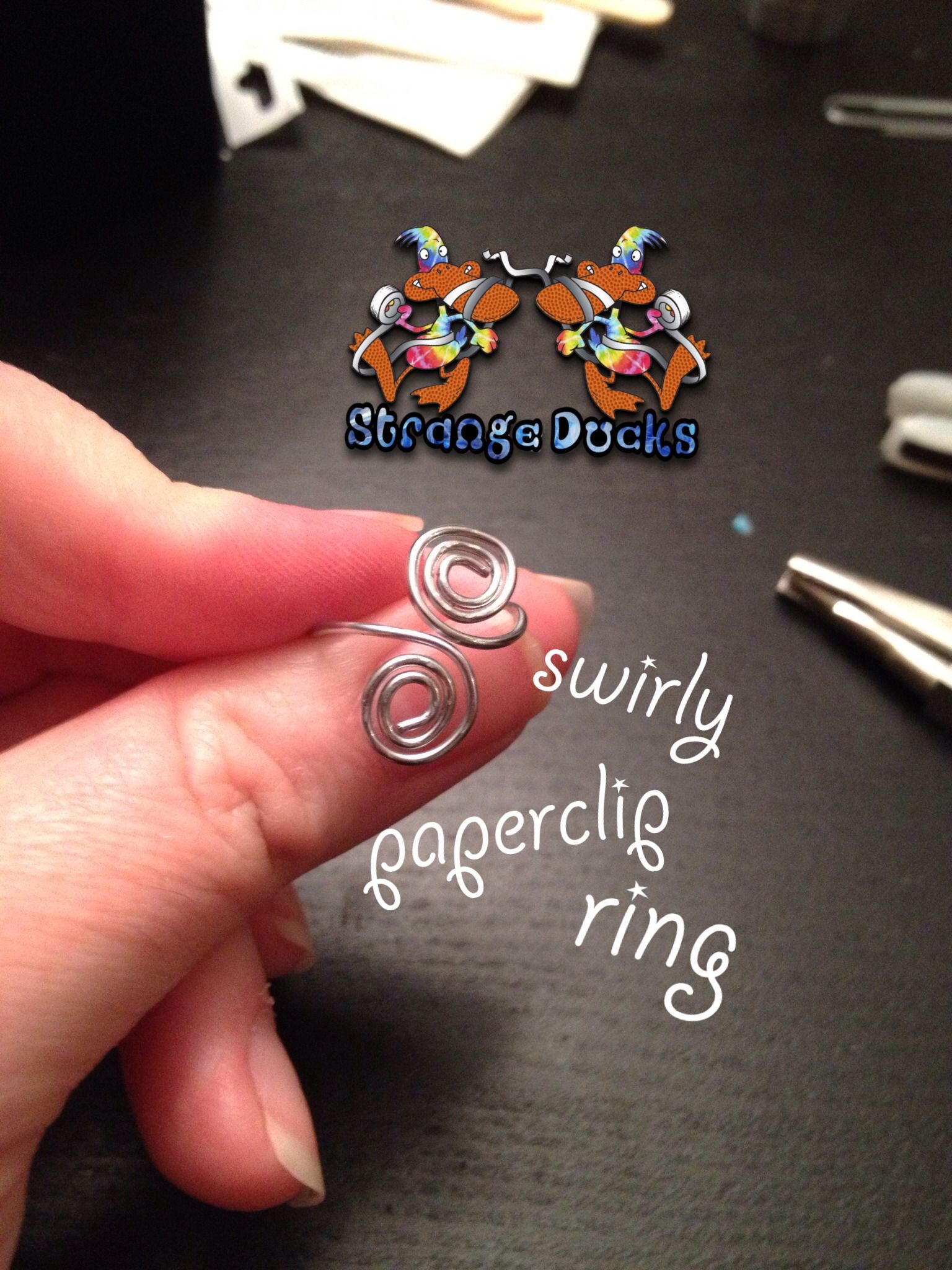 Swirly Paperclip Ring