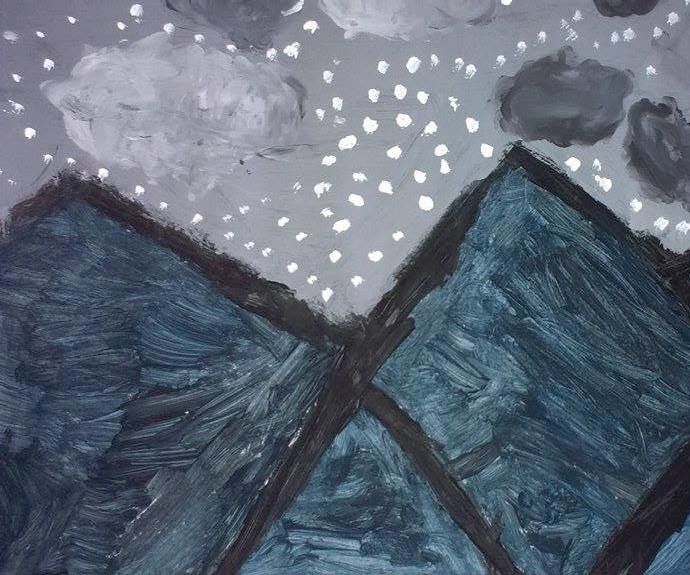Snowy Mountains Painting