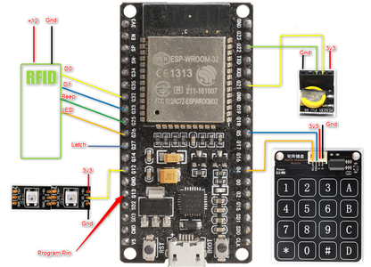 Multifactor RFID and One Time Password Door Access Module : 6 Steps ... Circuit Diagram