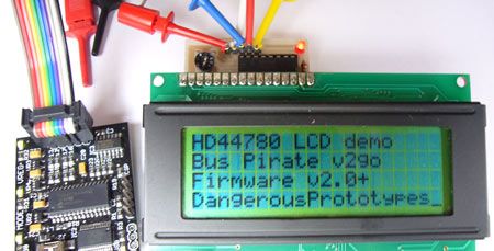 HD44780 LCD to I2C Adapter Board for the Bus Pirate