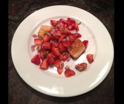 Crispy Salmon With Strawberry Basil Salsa Video