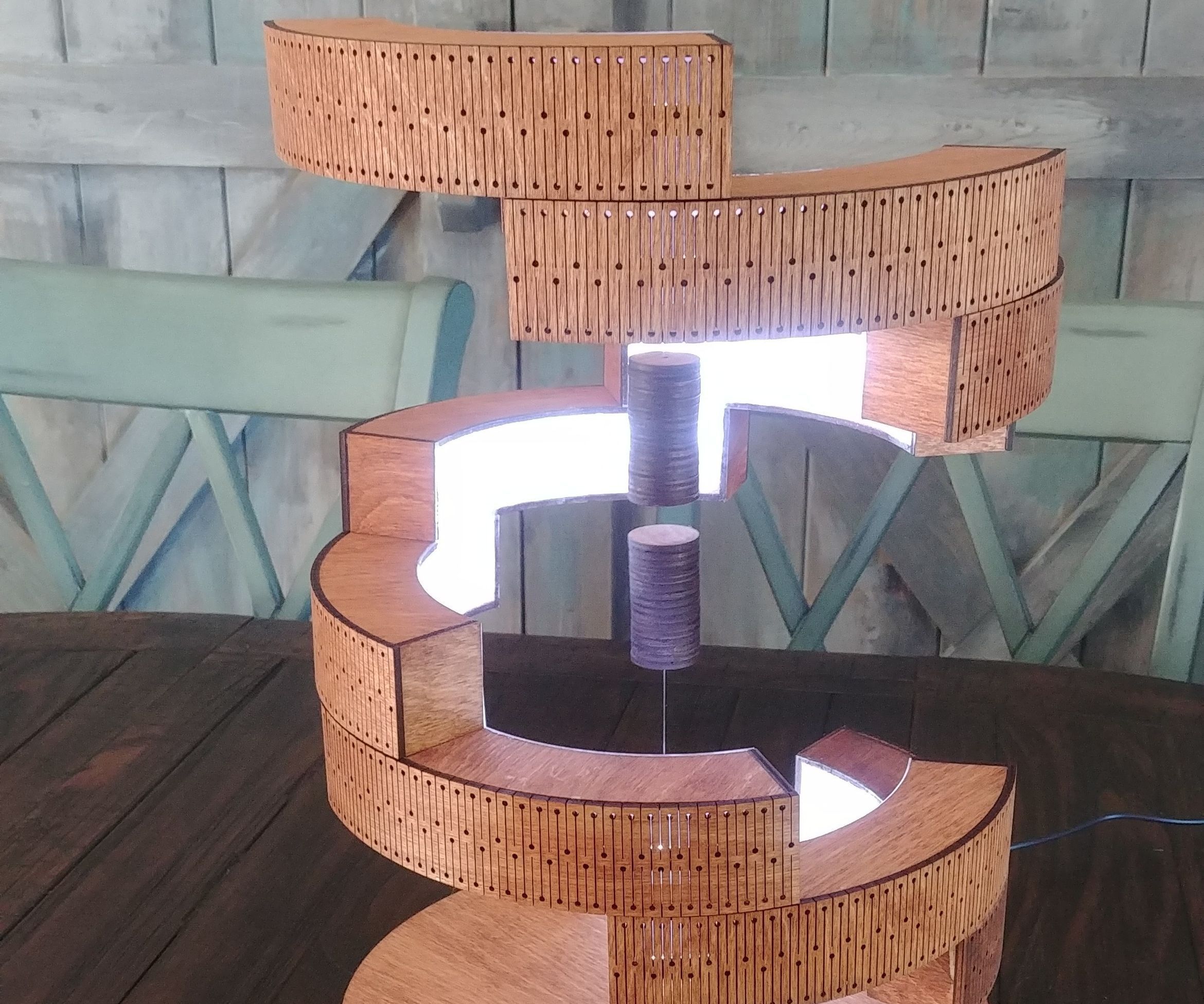 Wooden Coil Spring Lamp