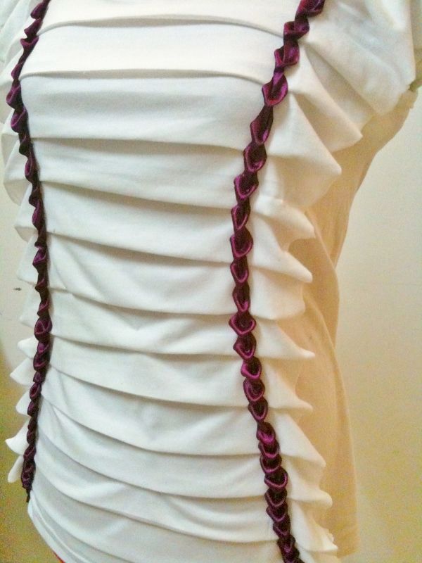 Pleated T With Pretty Purple Tulip Trim