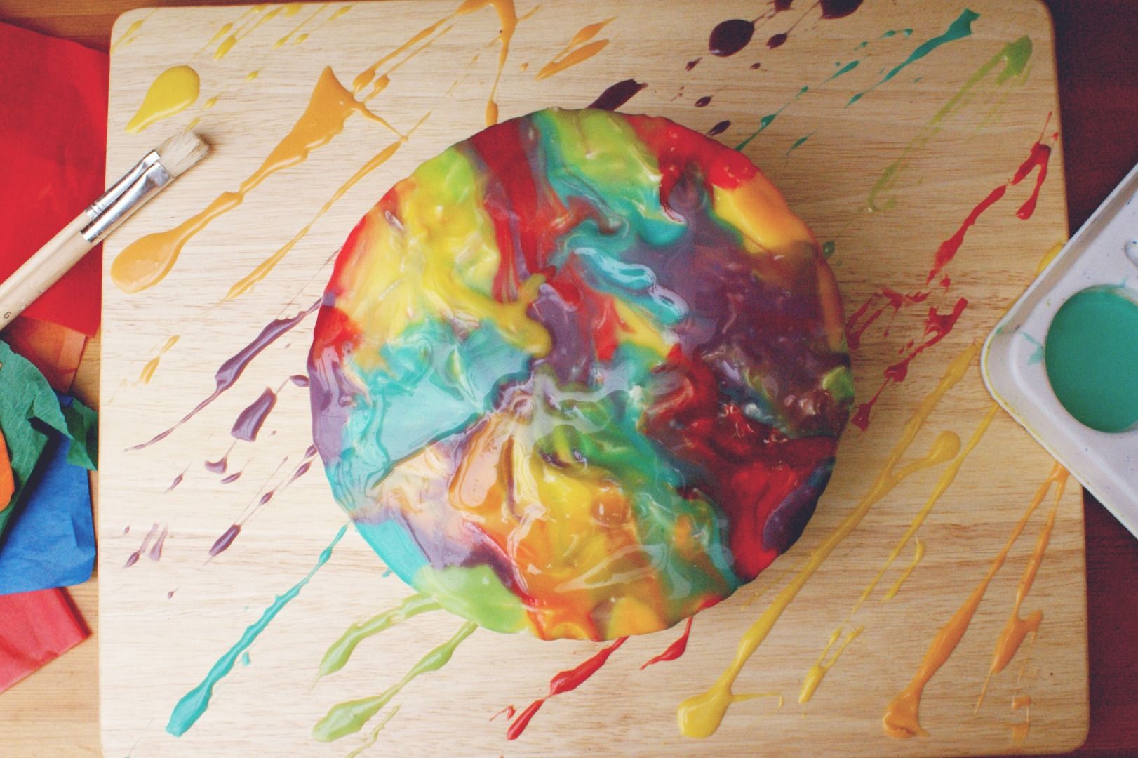 Melted Rainbow Paint Drip Cake 4 Steps (with Pictures) Instructables