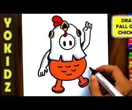 HOW TO DRAW FALL GUYS CHICKEN