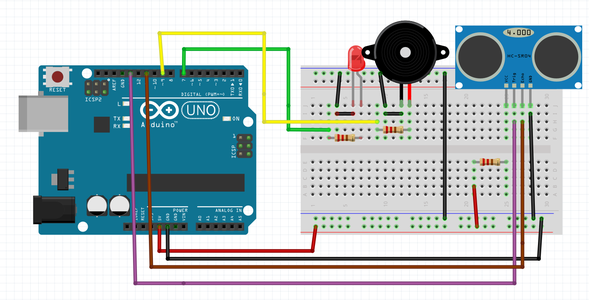 Obstacle Detector - Using Ultrasonic Distance Sensor to Turn on Buzzer ...