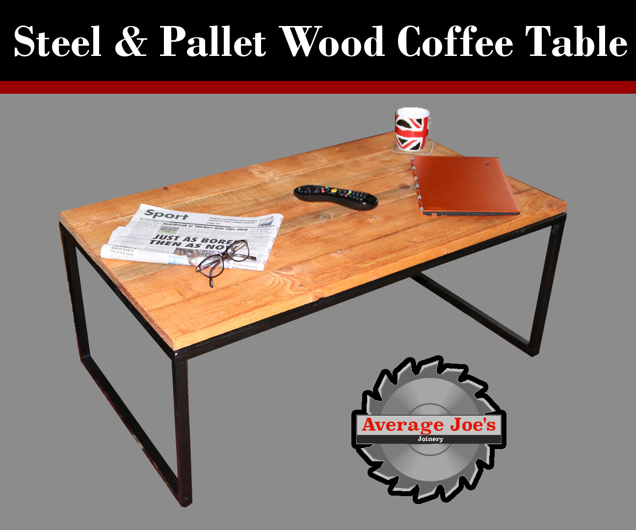 Steel & Pallet Wood Coffee Table
