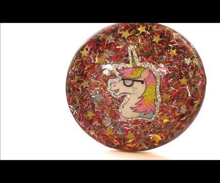Rocking Unicorn Resin Button 