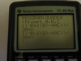 Quadratic Formula for the TI-83 and 84 : 4 Steps - Instructables