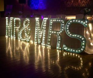 Giant MR & MRS Light-Up Letters for Wedding