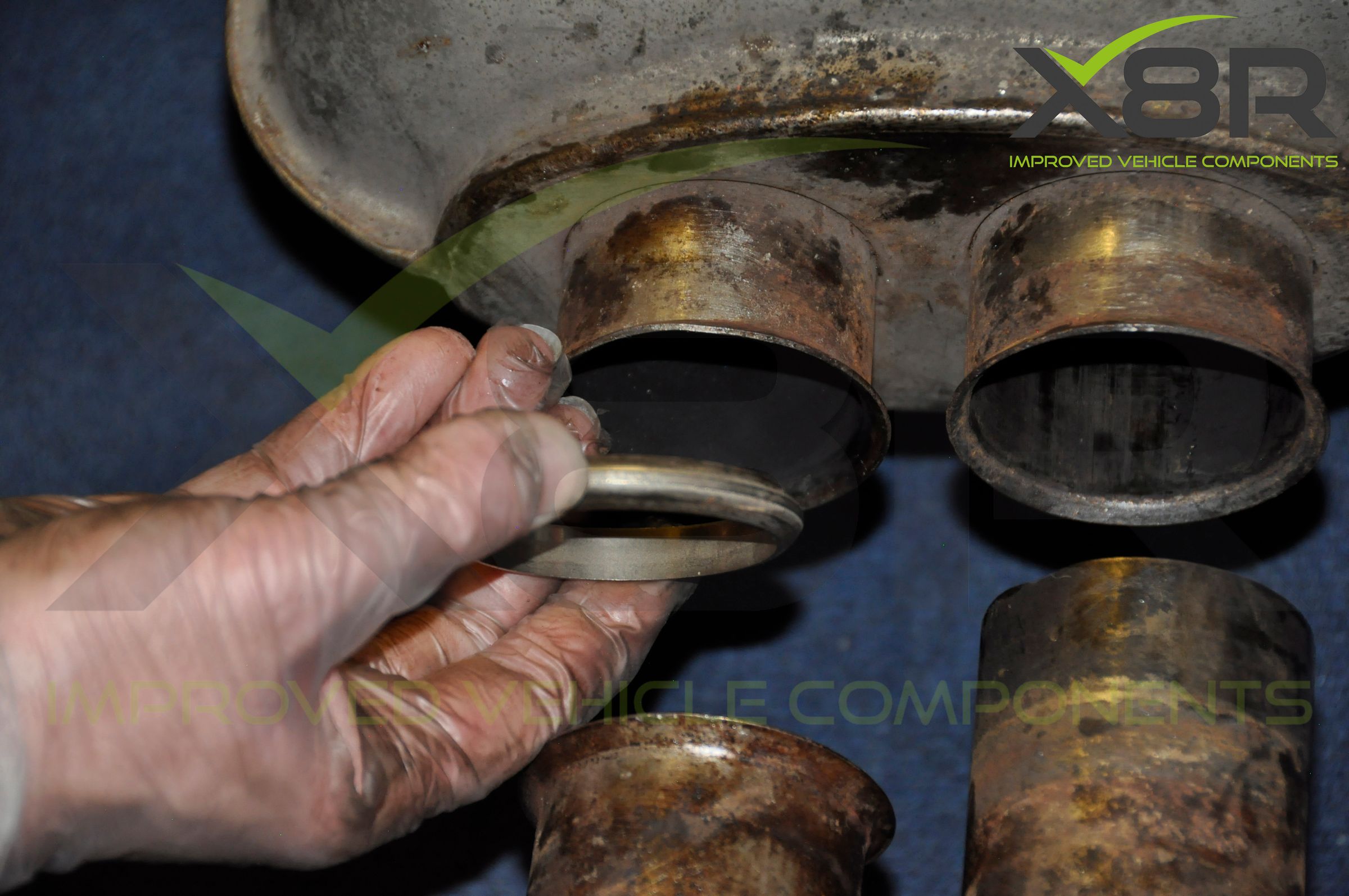 BMW E46 M3 Exhaust Muffler Back Box Flange Rusted Corroded Flanges