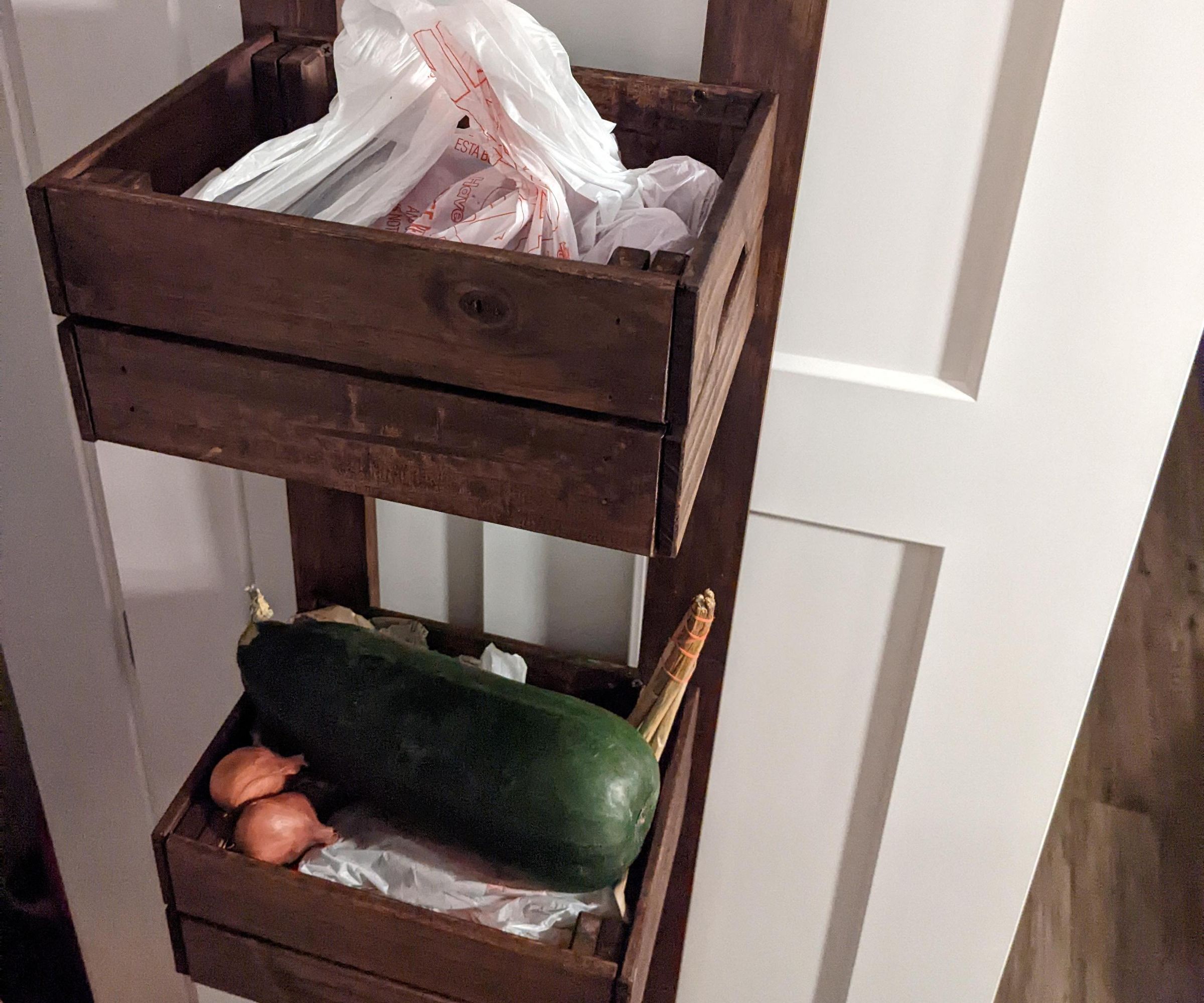 Door Mounted IKEA Wooden Baskets