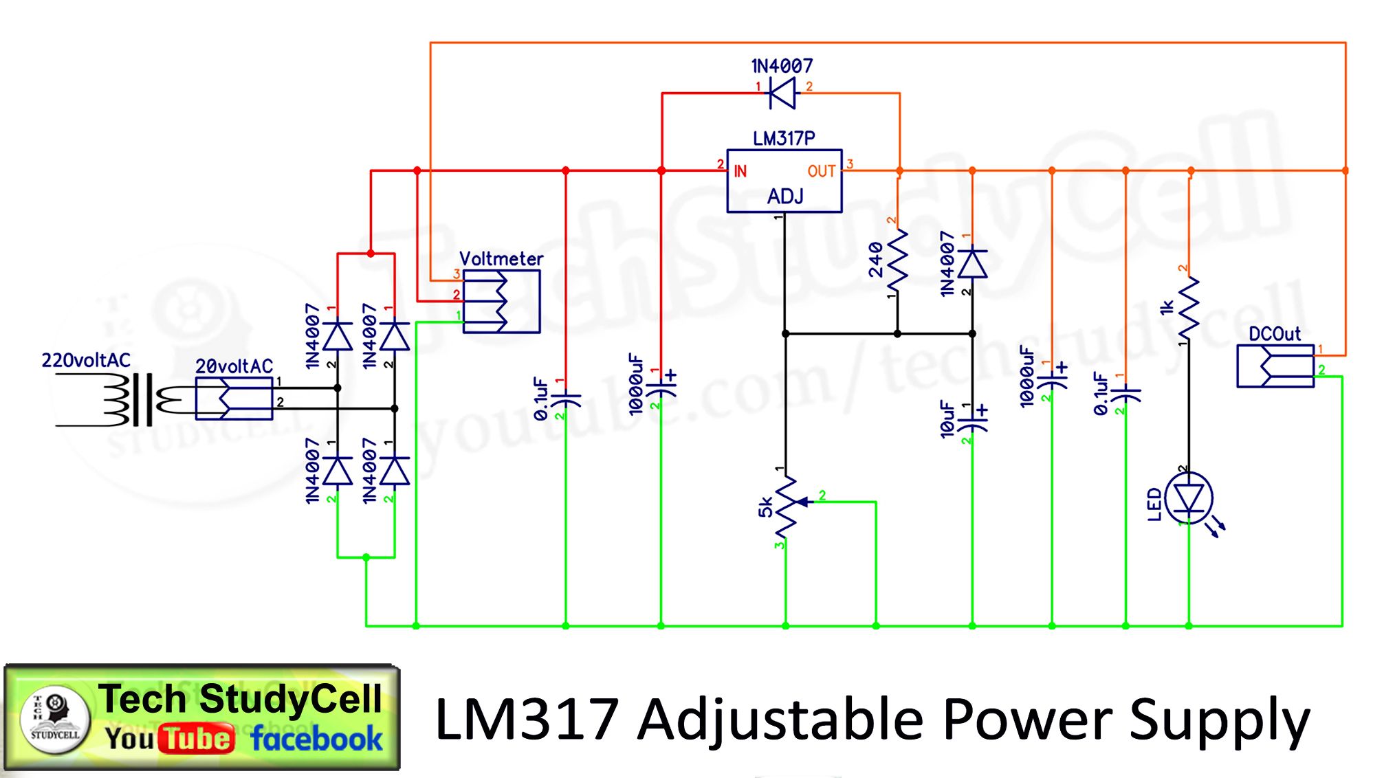 Adjustable Power Supply With Lm317 Voltage Regulator Electronic