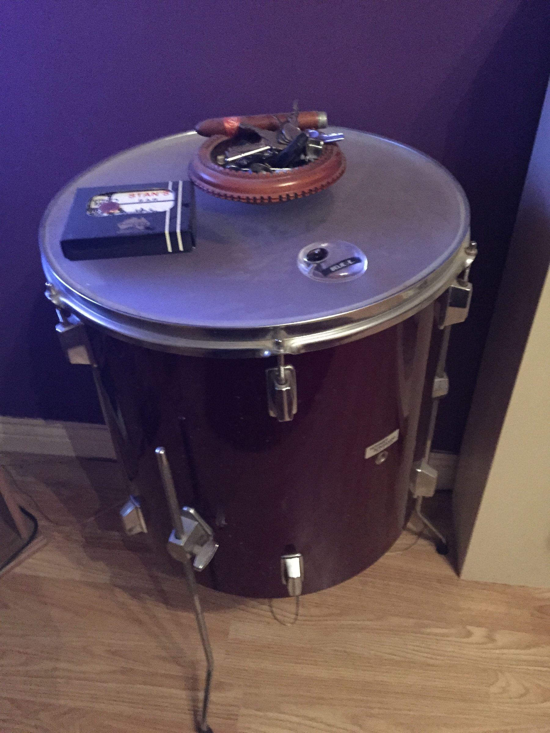 Up Cycle Old Drum Table
