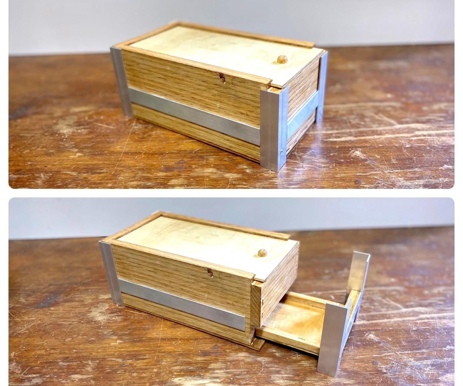 Wooden Box With Secret Compartment