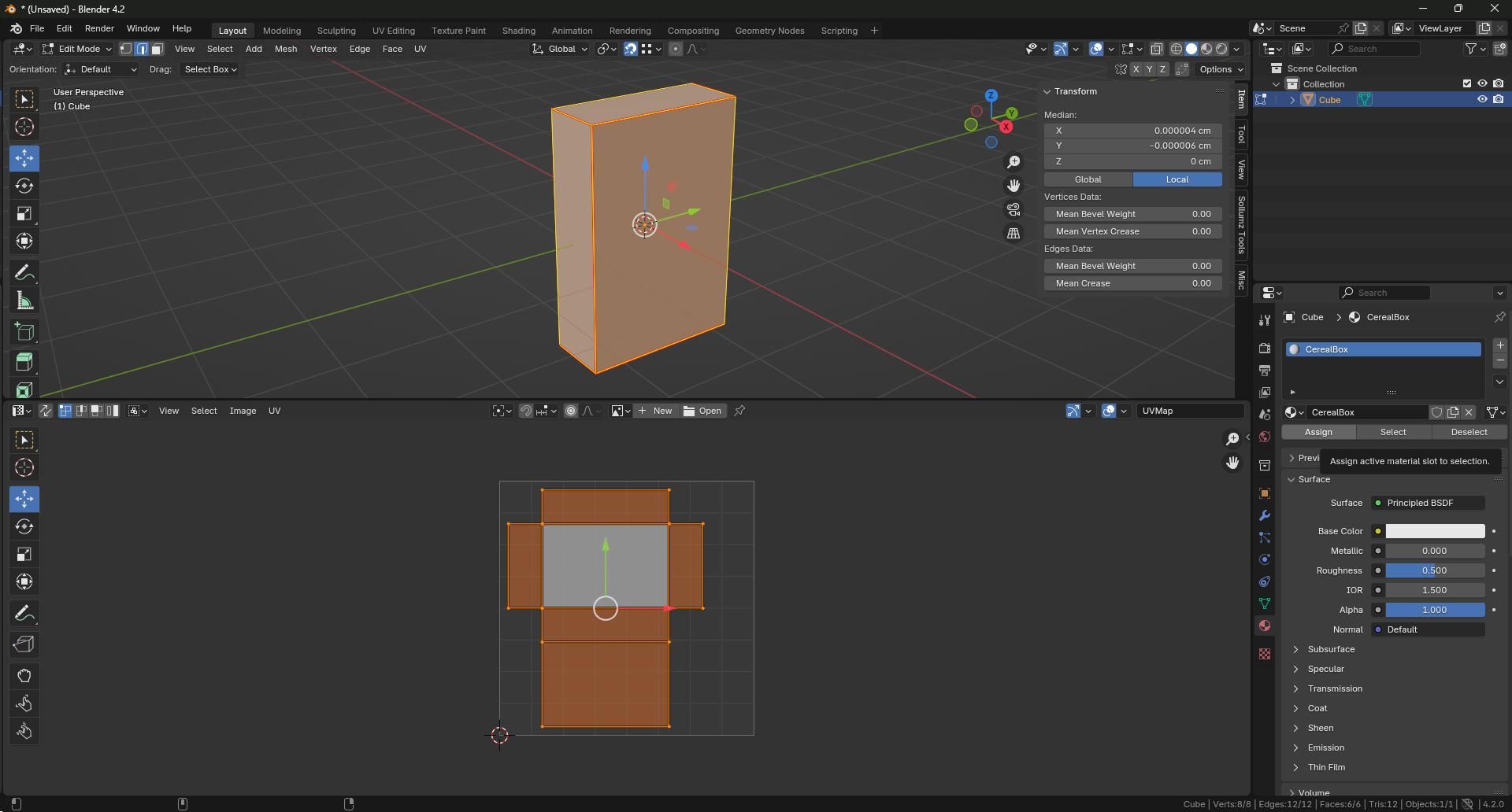 Tutorial: Unwrapping UVs and Applying a Unique Texture in Blender : 7 ...