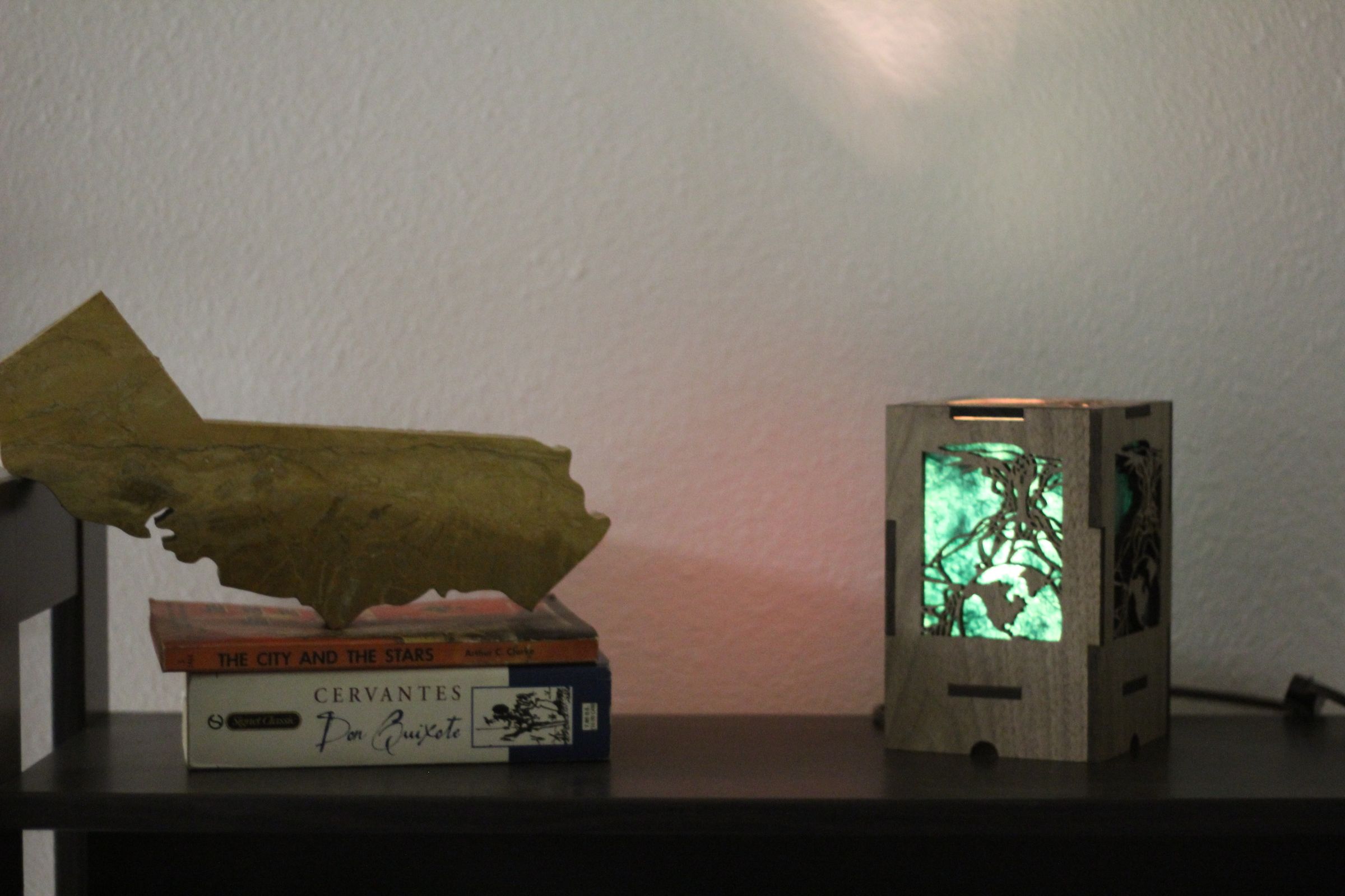 Press Fit Wooden World Tree Lantern in Walnut