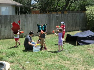 And Lastly. . . a Water Balloon Fight Followed by Squirt Guns 