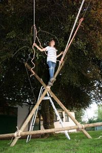 Monkey Rope Bridge Simple Pioneering - Build a Monkey Bridge From Wood Poles : 6 Steps ...