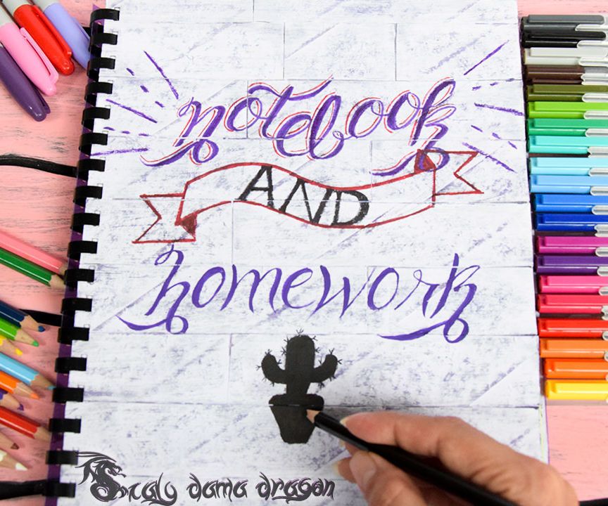 Painting Notebook Cover by Hand With Pretty Caligrafy