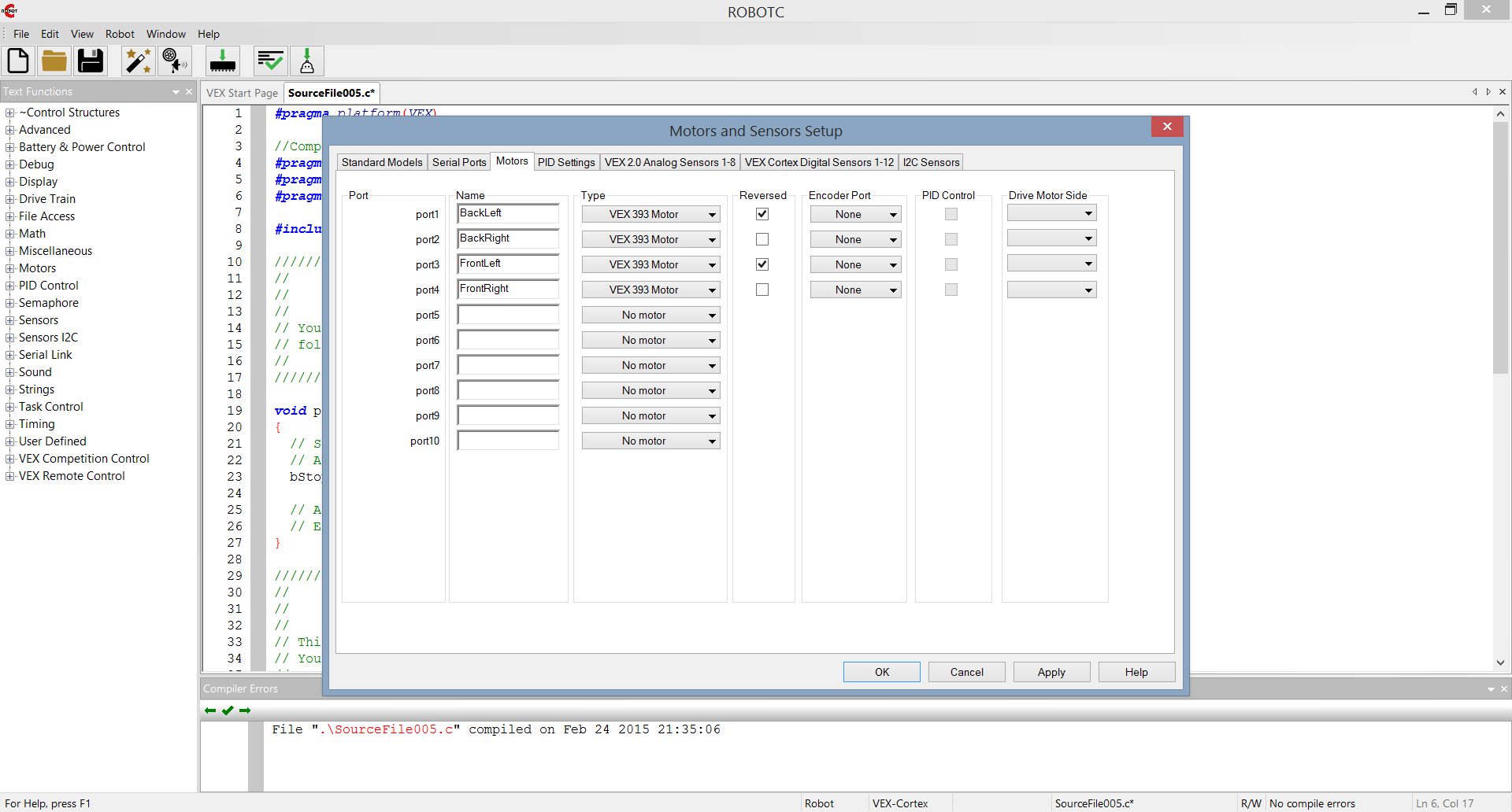 RobotC for VEX Cortex : 9 Steps - Instructables