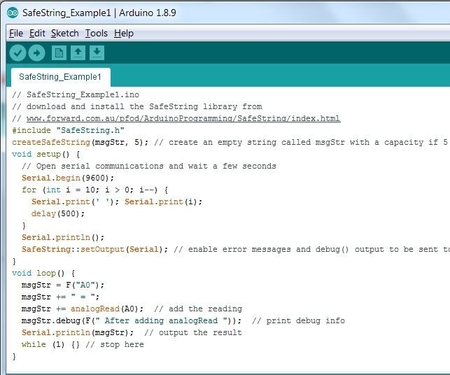 SafeString Alternative to Arduino Strings for Beginners