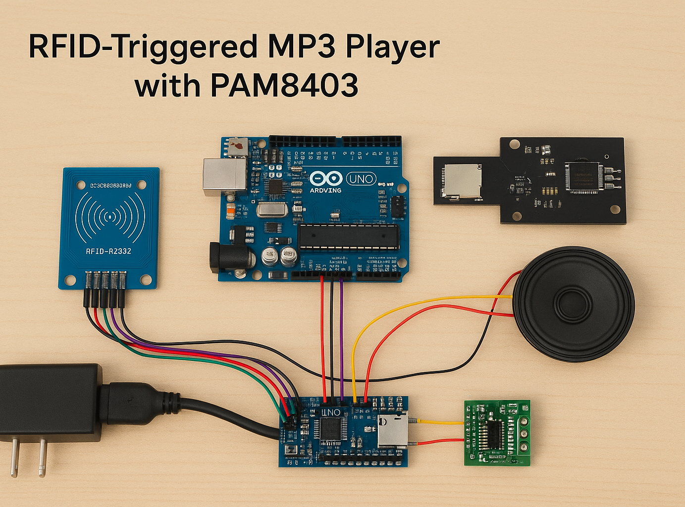 RFID‑Triggered MP3 Player With PAM8403