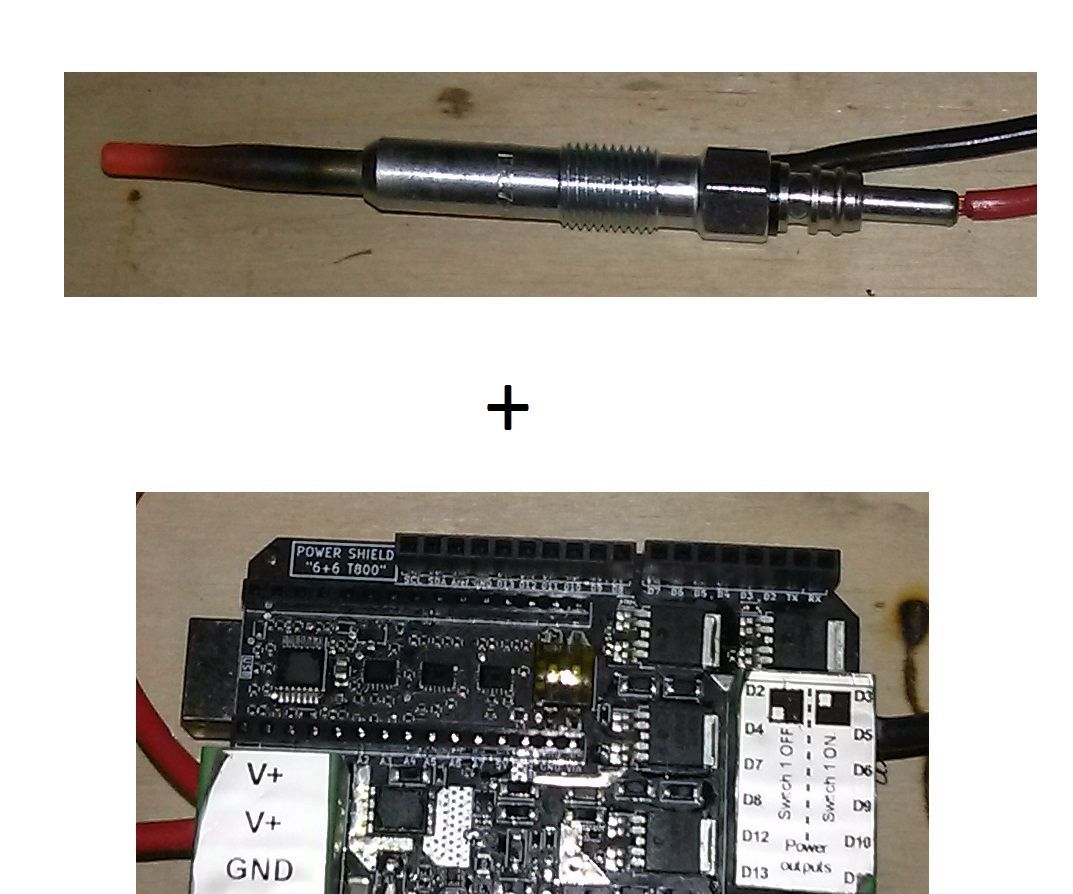 High Power (5-60A) Car's GLOWPLUG Heating With Arduino