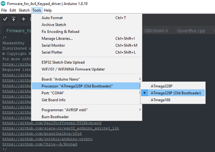 Flash the 4x4 Keypad Driver