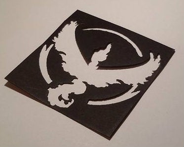 Prepare the Cut-out of Moltres (Team Valor Emblem)