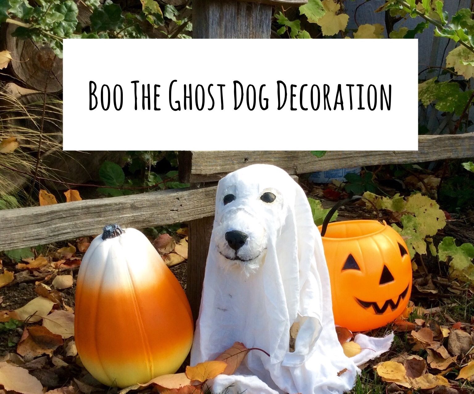 Boo the Ghost Dog Halloween Decoration