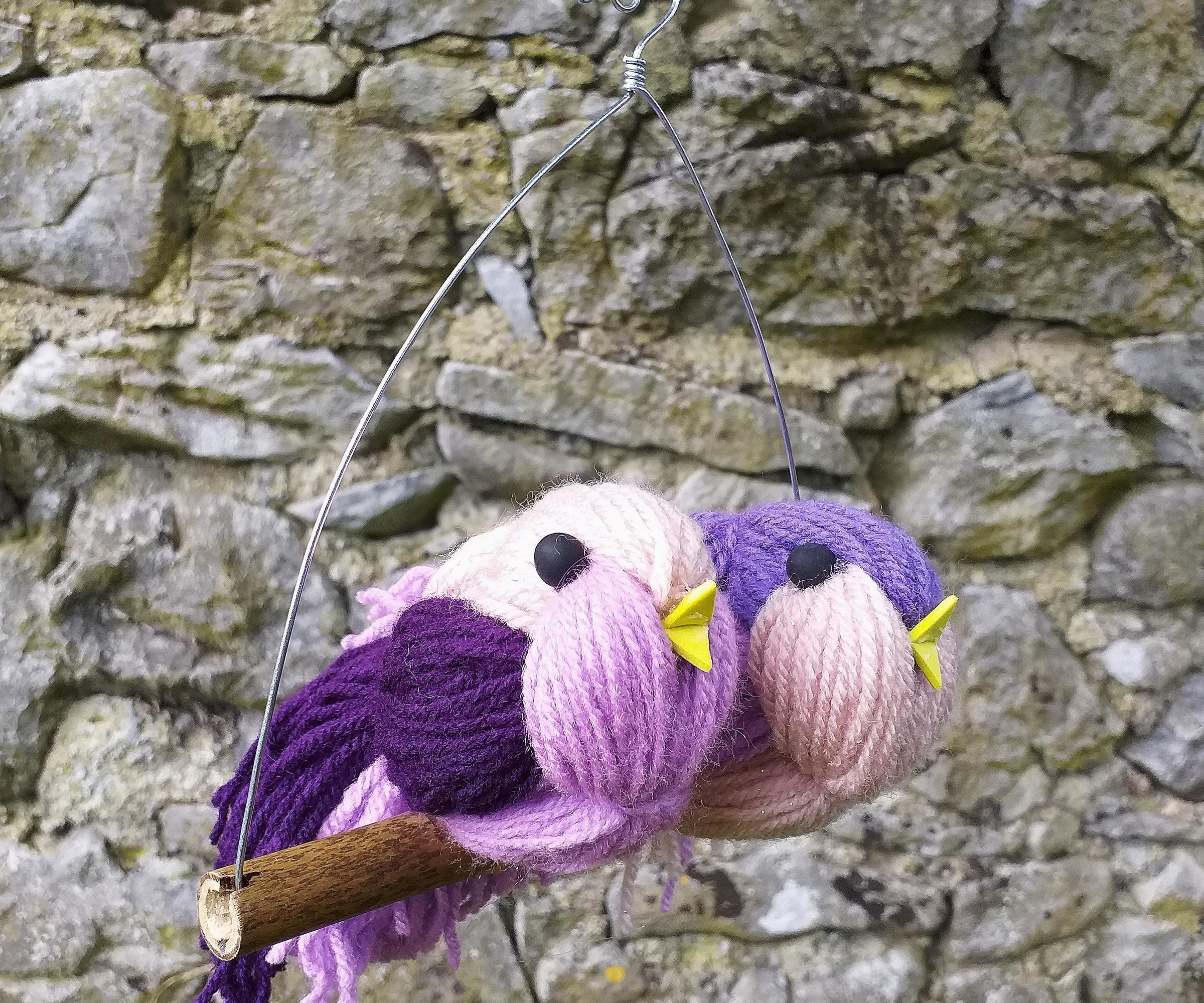 Wool Birds on Bamboo