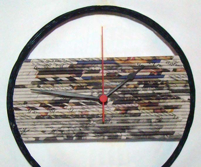 Recycled Newspaper Clock