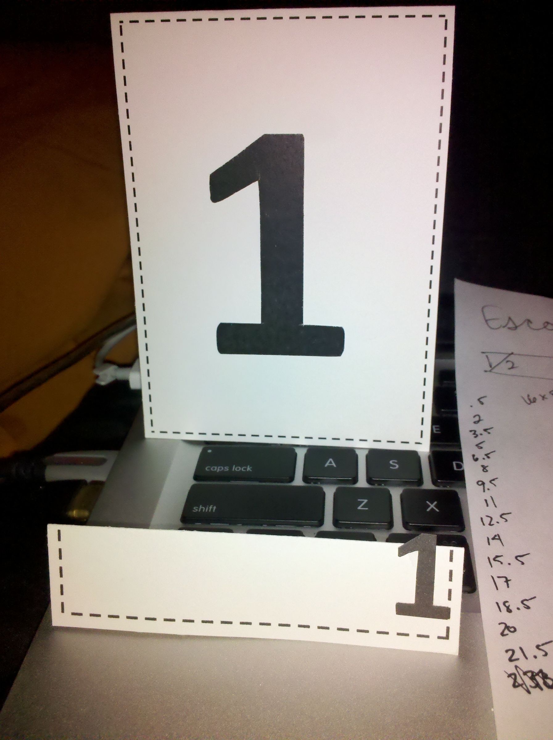 Matching Table Numbers and Escort Cards