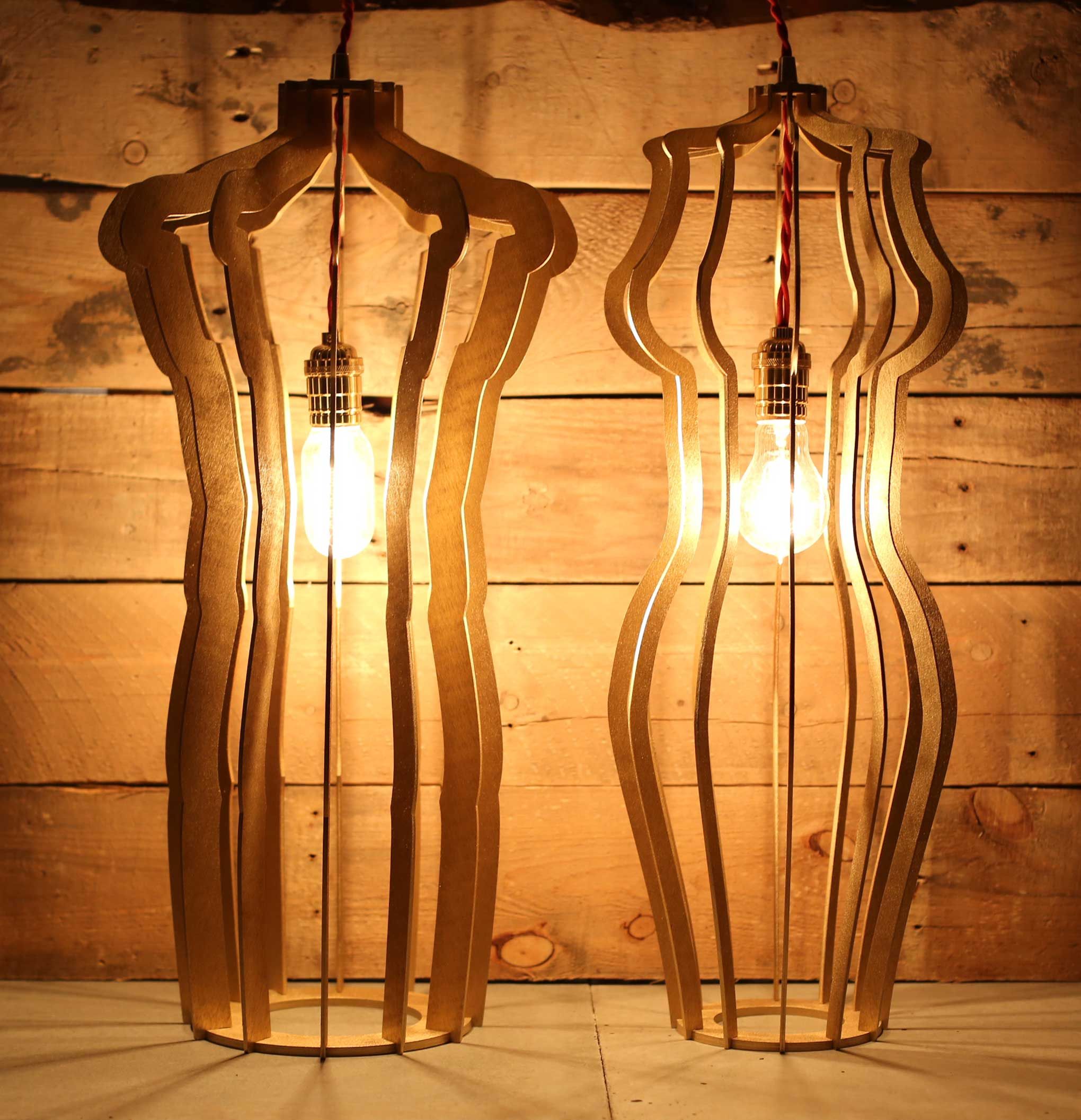 Man & Woman Sculptural Pendant Desk Lamps