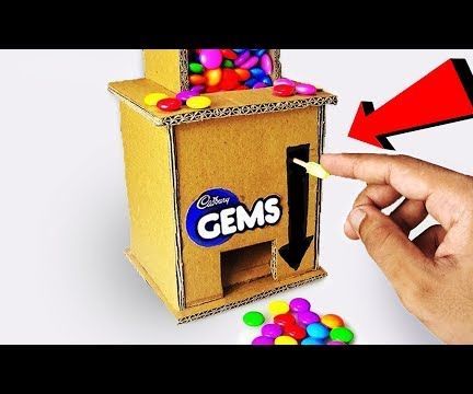 How to Make GEMS CANDY Dispenser Machine Out of Cardboard DIY at Home