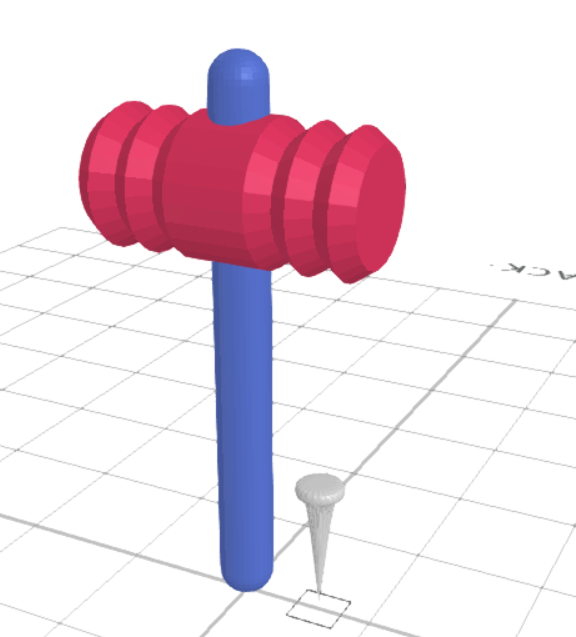 HOW TO CREATE a 3D TOY HAMMER AND NAIL IN 3D MODELLING SOFTWARE