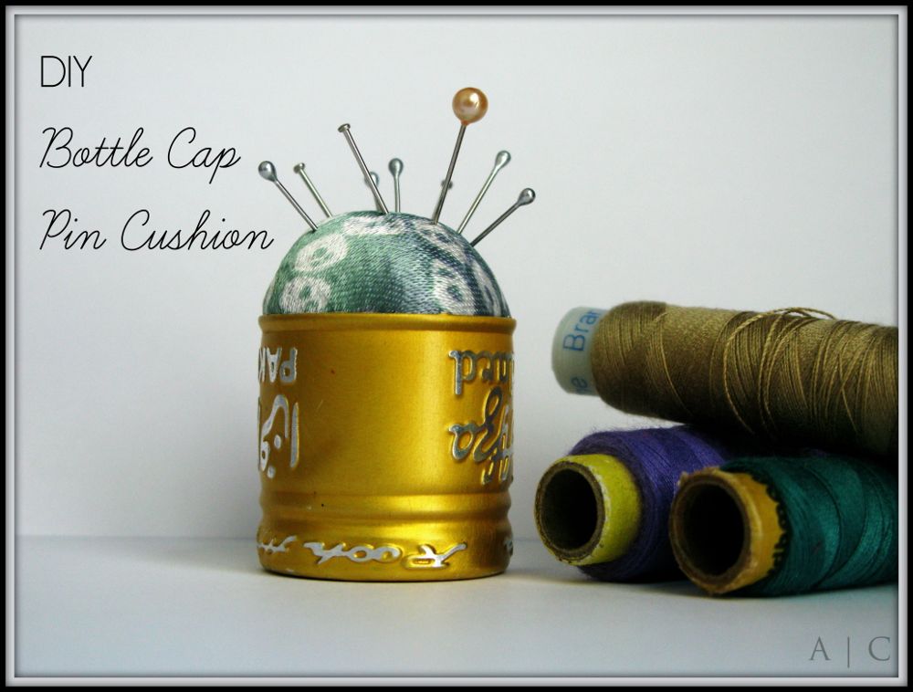 No Sew Bottle Cap Pin Cushion