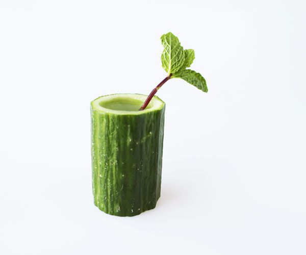 Cucumber Mint Cooler in Edible Cucumber Cups