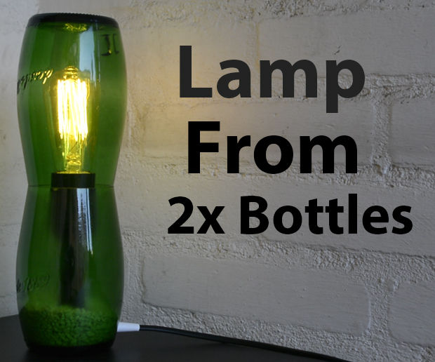 Lamp From 2 Glass Bottles