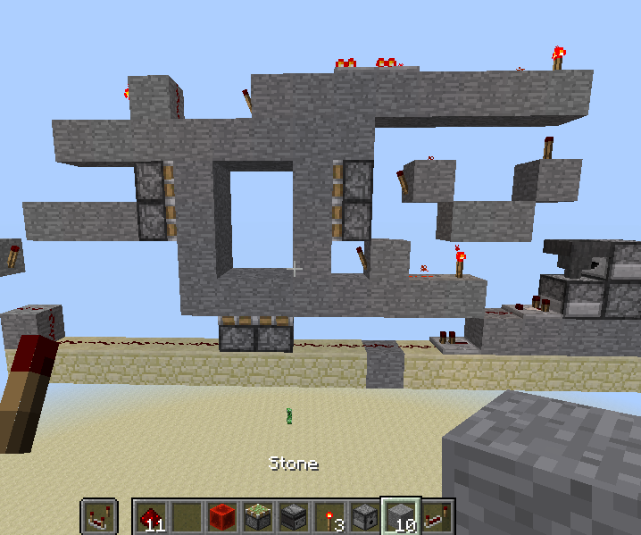 2 X 3 Redstone Door W/ Button Opener